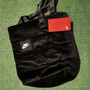 Nike Black Backpack with Plush Fabric and Two Handles